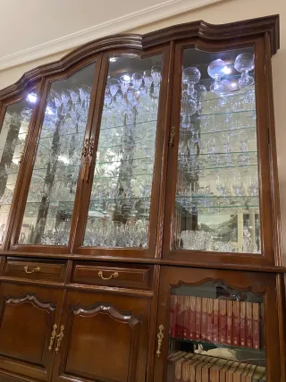 Vitrina de madera y cristal