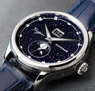 Reloj Sugess Moonphase Esfera Azul