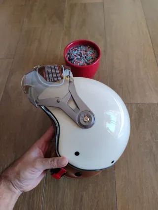 Casco Moto Retro Jet Talla M Tricolor Unisex