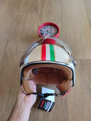 Casco Moto Retro Jet Talla M Tricolor Unisex