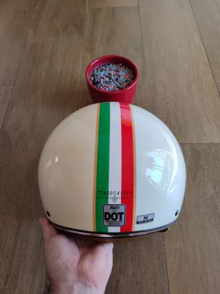 Casco Moto Retro Jet Talla M Tricolor Unisex