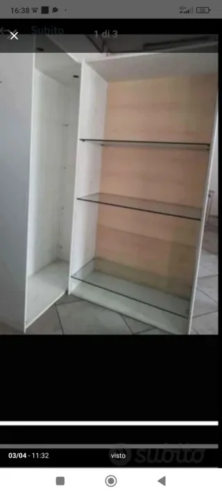 Vetrinetta in vetro e legno