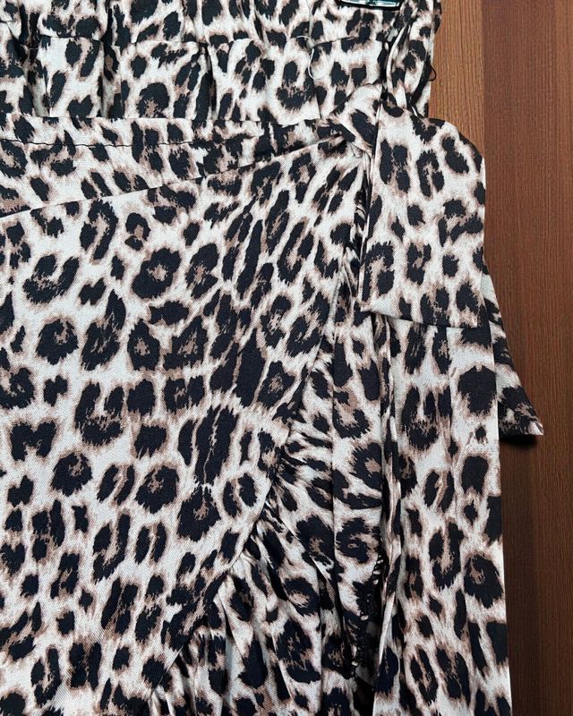 Falda pantalón con estampado de leopardo