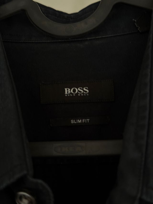 Camisa Hugo Boss Negra Manga Larga