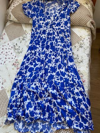 Vestido verde con volantes talla única