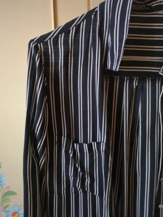 Camicia ALCOTT a righe nere e bianche taglia XS