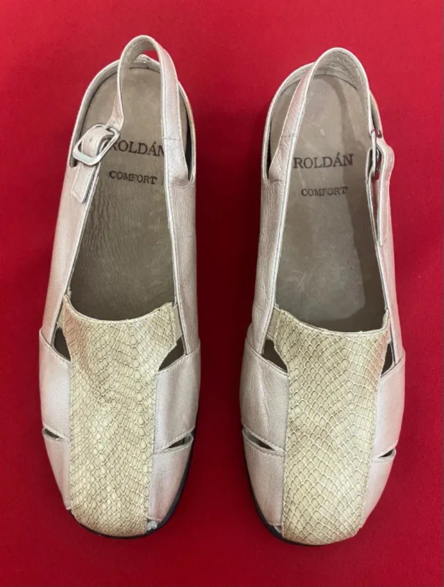 Sandalias Roldán Mujer Beige/Oro