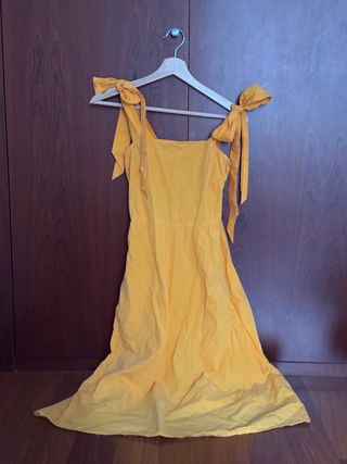 Vestido H&M Naranja Tirantes Lazos