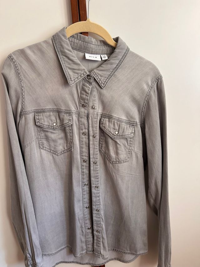 Camisa vaquera Vila gris