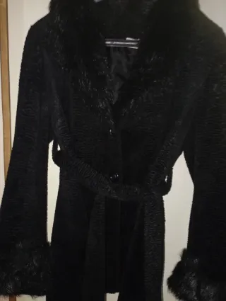 Abrigo de pelo mujer negro