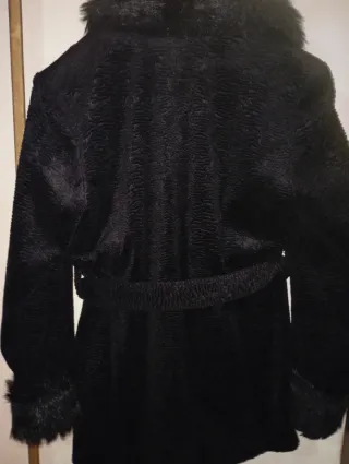 Abrigo de pelo mujer negro