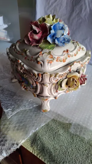 Centrotavola Porcellana Policroma Bassano