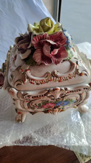 Centrotavola Porcellana Policroma Bassano