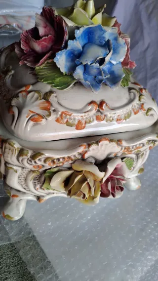 Centrotavola Porcellana Policroma Bassano