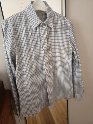 Camisa Polo Ralph Lauren cuadros azul y blanco