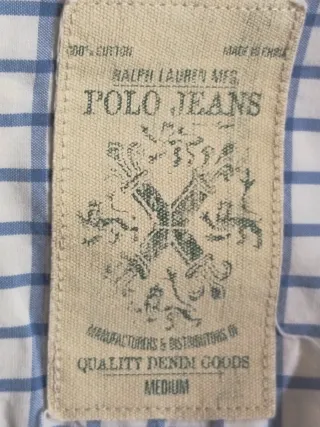 Camisa Polo Ralph Lauren cuadros azul y blanco