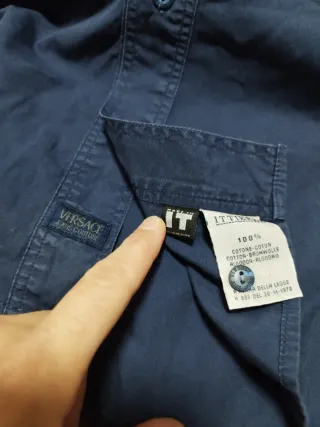 Camisa Versace Azul Marino Vintage