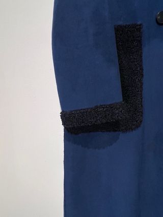 Cappotto Blu con Faux Shearling Nero