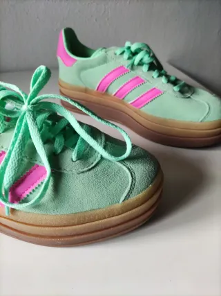 Zapatillas Adidas Gazelle Verde y Rosa