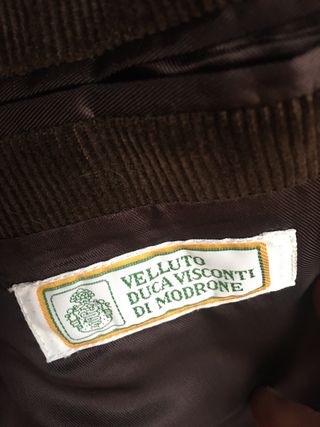 Giacca uomo + pantalone marrone in velluto a coste