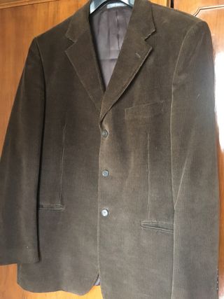 Giacca uomo + pantalone marrone in velluto a coste