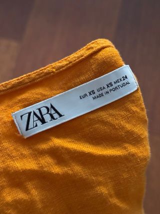 Vestido Zara naranja lino