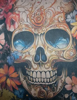 Chaqueta larga estampada calavera animal print