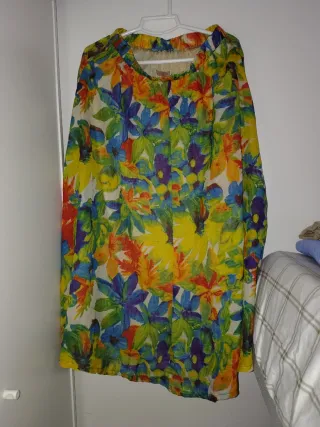 Falda larga estampada multicolor