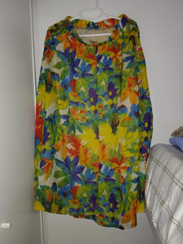 Falda larga estampada multicolor