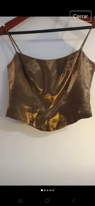 Top metalizado dorado