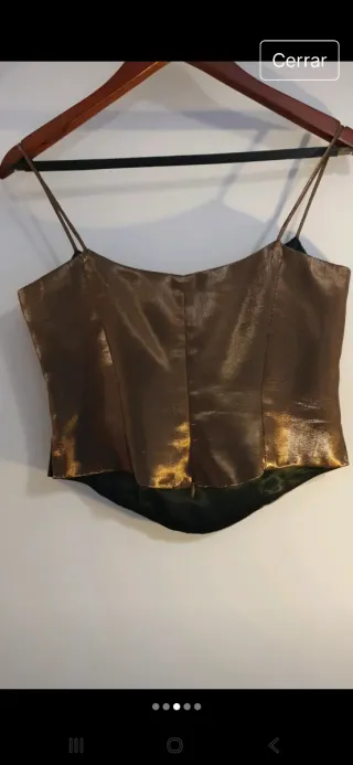 Top metalizado dorado