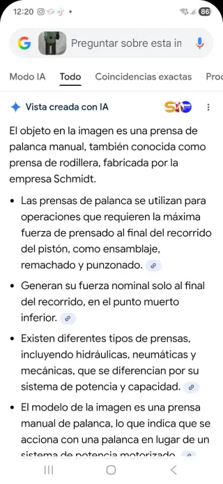 Prensa manual cremallera Schmidt