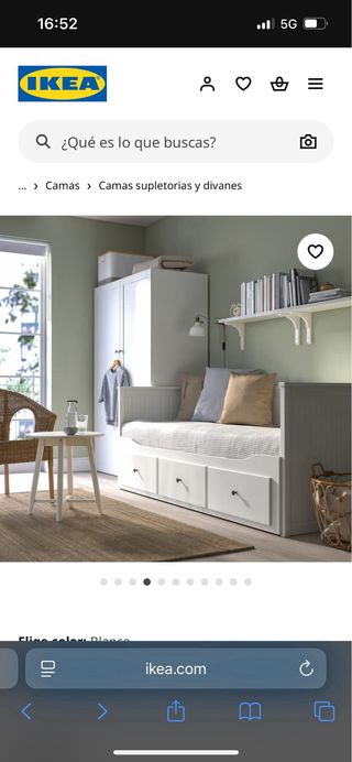 Cama  blanca Ikea Hemnes