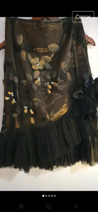 Falda tul fiesta negra y dorada