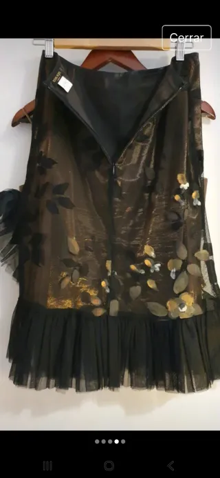 Falda tul fiesta negra y dorada