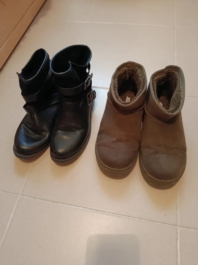 Botas negras y Verdes oscuras