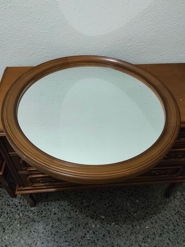 Espejo ovalado marco madera