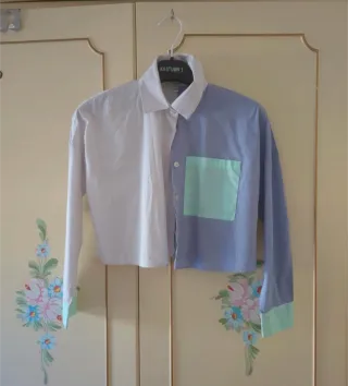 Camicia bicolore con taschino