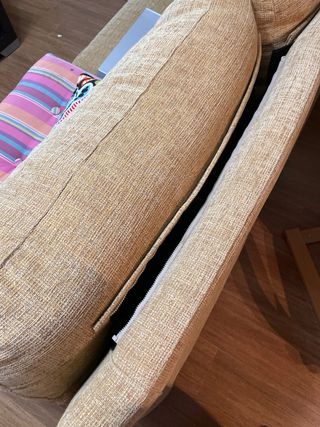 Sofá 3 plazas beige tela