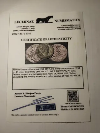 Antoniniano Plata Póstumo Trier