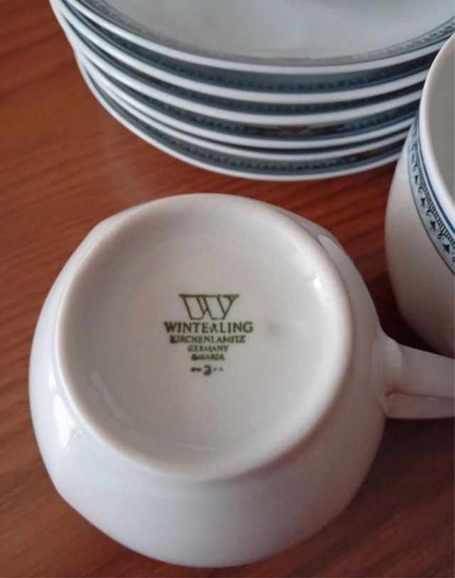 Juego de té Winterling 6 tazas y platos