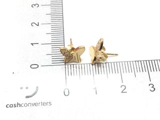 pendientes oro 18k con piedra con circonita