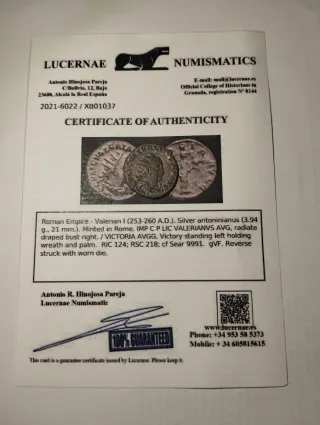 Antoniniano Plata Valeriano I Roma