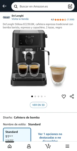 Cafetera DeLonghi Stilosa Negra