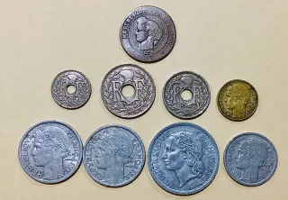 Lote 25 monedas francesas