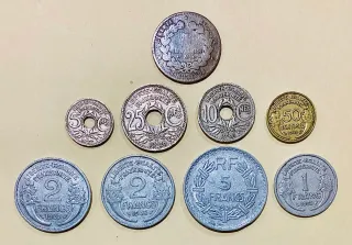 Lote 25 monedas francesas