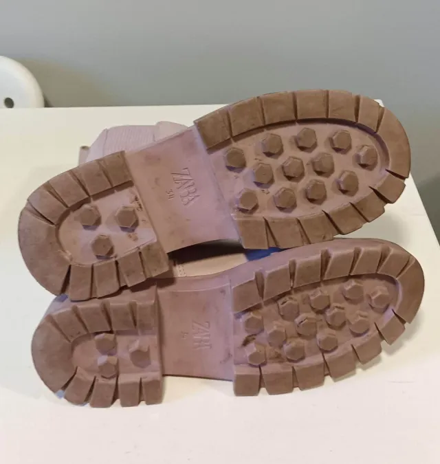 Botas Zara niña T.34 rosa claro
