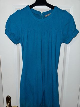 Vestido Zara Talla L Azul Petróleo