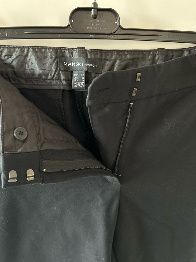 Pantalón Mango Algodón Negro Talla 40