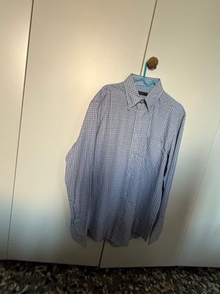 Camicia uomo COMPETITION quadri cotone blu taglia